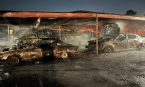 30 ôtô cháy trụi trong bãi đỗ khu căn hộ